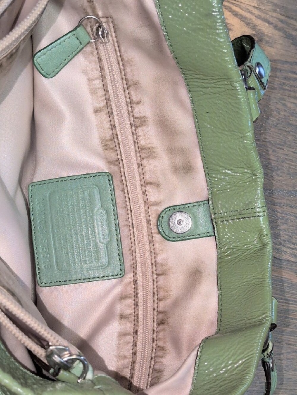 Coach Light Green Leather Shoulder Bag - Picture 8 of 12
